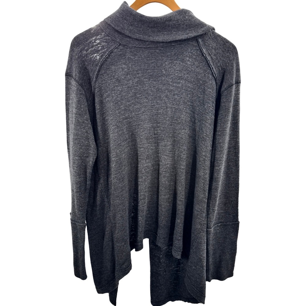 Free People We The Free Split Back Cowl Neck Sweater Large Gray OB536113